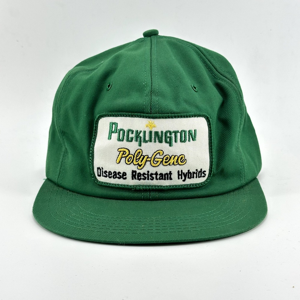 VINTAGE Pocklington Poly-Gene Patch Snapback Hat Cap Agriculture Farming 80s 90s